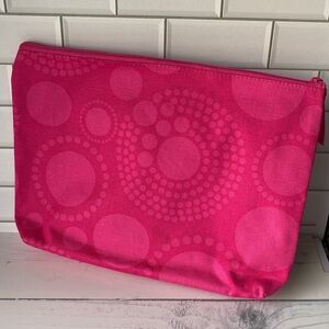 Thirty-One Vibrant Pink Circle Pattern Zippered Bag